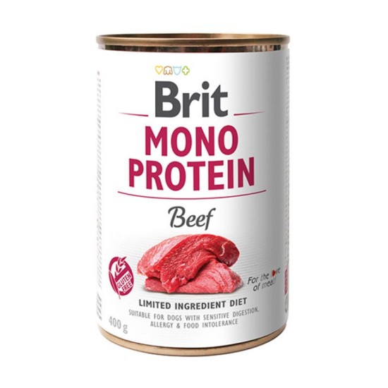 Brit - Mono Protein Marhás, Nedves kutyatáp - 400g